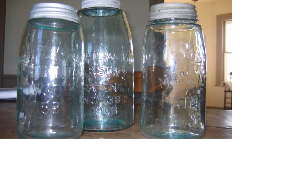 3 clear canning jars