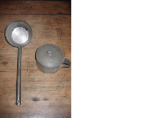 Tin water dipper and cup