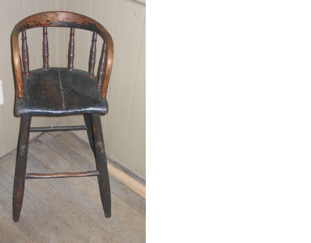 Early primitive child's highchair