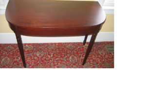 Mahogany demilune table