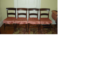 4 Smith Ely Empire cane-seated chairs